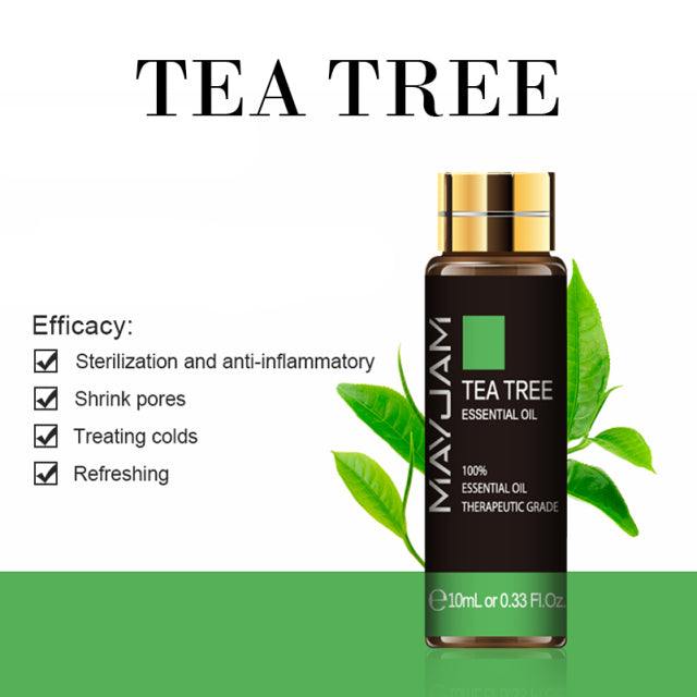10ML Lavender Essential Oil Diffuser Pure Essential Oils Rose Eucalyptus Jasmine Vanilla Mint Sandalwood Tea Tree Aroma Oil