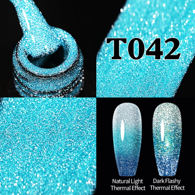 UR SUGAR 7,5 ml reflektierender Glitzer-Gel-Nagellack, Winterfarbe, funkelnde Pailletten, UV-LED-Lack, Nail Art-Dekoration
