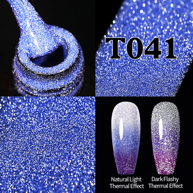UR SUGAR 7,5 ml reflektierender Glitzer-Gel-Nagellack, Winterfarbe, funkelnde Pailletten, UV-LED-Lack, Nail Art-Dekoration