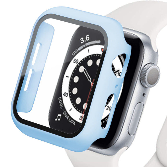 Glas + Abdeckung für Apple Watch Gehäuse 45 mm 41 mm 44 mm 40 mm 42 mm 38 mm iWatch Zubehör Displayschutzfolie Apple Watch Serie 3 4 5 6 SE 7