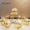 10/20 Star Confetti Balloons Metallic Confetti Latex Transparent Ballon Baby Shower Birthday Party Wedding Decoration Ball Globo