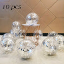 10/20 Star Confetti Balloons Metallic Confetti Latex Transparent Ballon Baby Shower Birthday Party Wedding Decoration Ball Globo