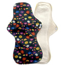 Lecy Eco Life reusable menstrual pads for heavy flow 1pc 13&quot; Flamingo printed night use, large size breathable women cloth pads