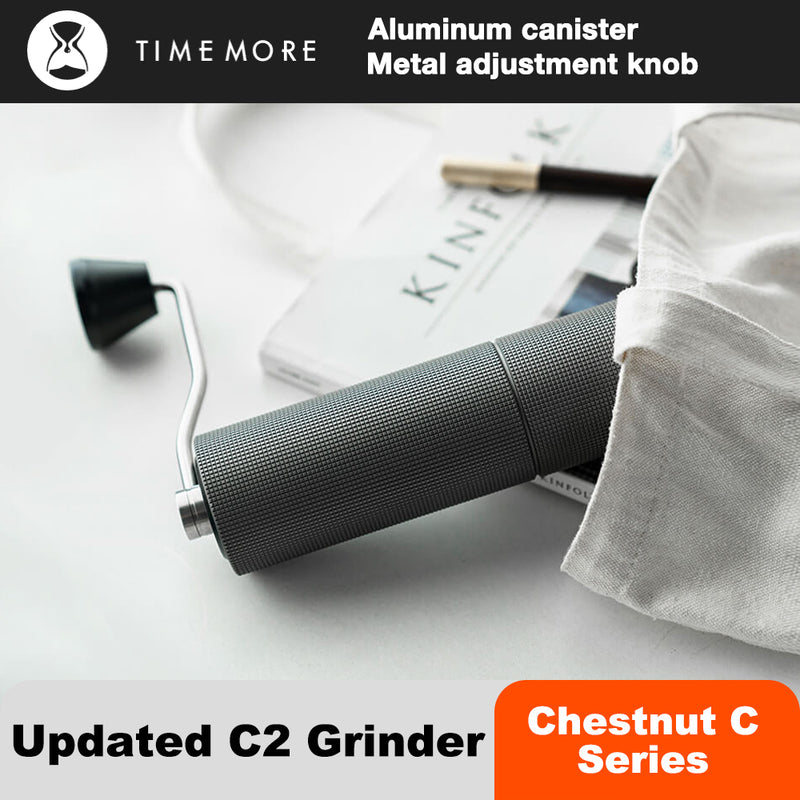 TIMEMORE Chestnut C2 Upgrade Manuelle Kaffeemühle Tragbare, hochwertige Handmühle mit Doppellagerpositionierung