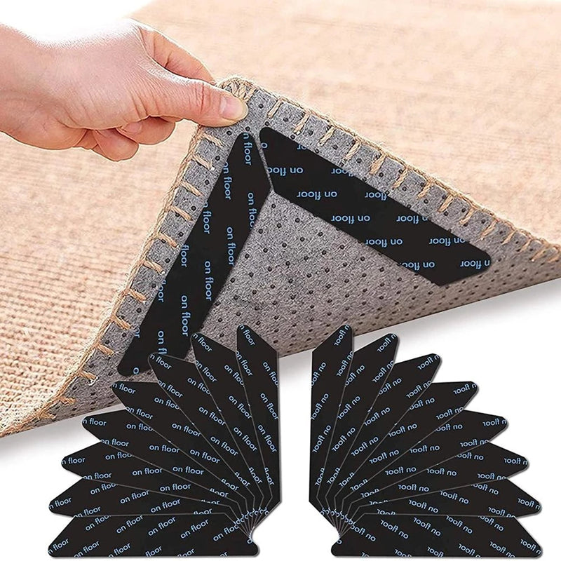 8 Uds alfombra antideslizante Anti rizado parche reutilizable lavable alfombra parche adhesivo fijo suelo alfombra cinta agarre esquinas Pad