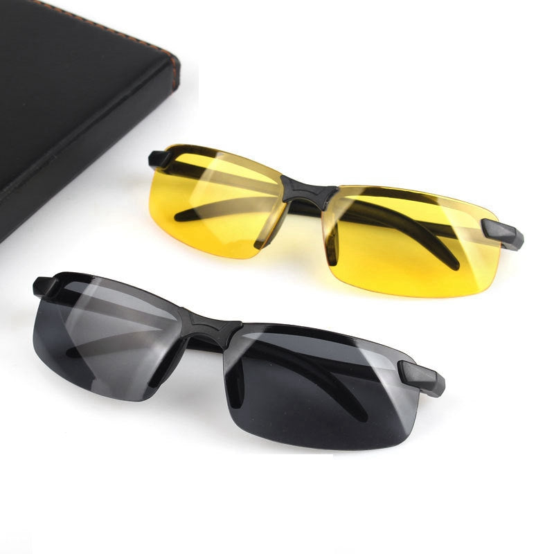 Universal Nachtsichtbrille Sonnenbrille Herren Outdoor Sport Sonnenbrille Fahrerbrille Schwarz/Gelb Brille für Nachtfahrten