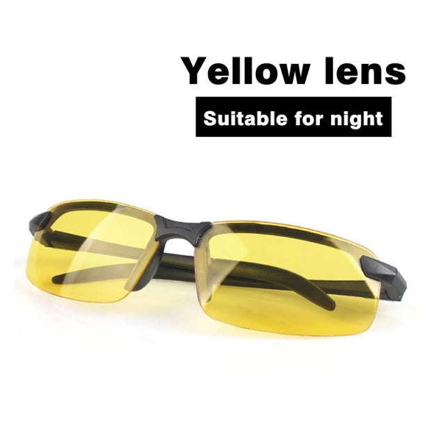 Gafas de visión nocturna universales, gafas de sol para hombre, gafas de sol para deportes al aire libre, gafas de conductor, gafas negras/amarillas para conducción nocturna
