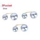 3Pcs/Set Double Pearl Brooch Pins Anti-fade Exquisite Elegant Brooches for Women Sweater Coat Summer Dress Decoration