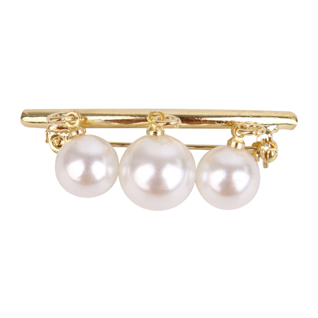 3 Teile / satz Doppelte Perle Brosche Pins Anti-Fade Exquisite Elegante Broschen für Frauen Pullover Mantel Sommerkleid Dekoration