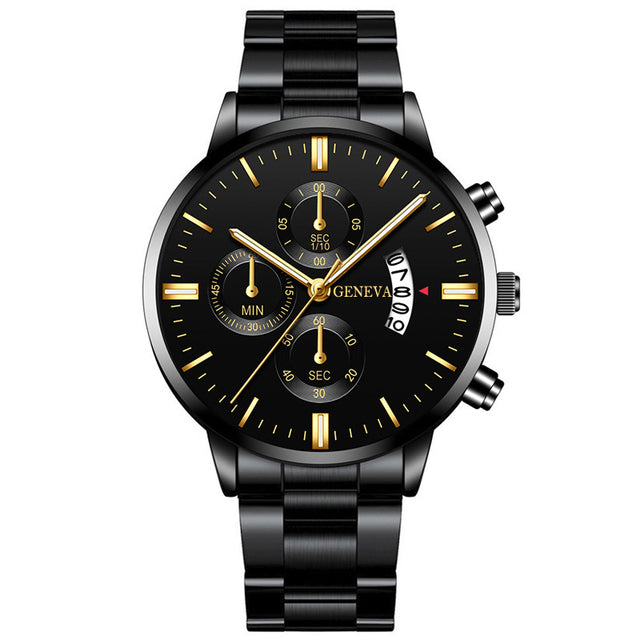 Fashion Men Luxury Stainless Steel Watch Calendar Date Quartz Wrist Watch Watches for Man Business Leather Clock часы мужские
