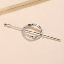 2021 Gold Silver Color Metal Geometric Round Square Hollow Removable Top Clip Hair Sticks Headwear Accessories for Women