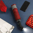 Paraguas Xiaomi LED automático a prueba de viento con rayas reflectantes, paraguas de luz inversa, tres paraguas plegables invertidos de 10 varillas