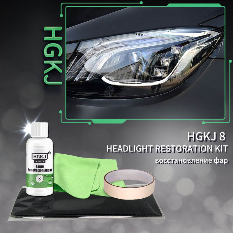 Scheinwerfer-Aufbereiter HGKJ 8 Autolicht-Polierset Chemische Reparatur Renovierung Autopflege Flüssigpolymer-Schutzbeschichtung
