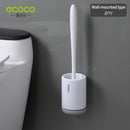 ECOCO Silicone Head Toilet Brush Quick Draining Clean Tool Wall-Mount Or Floor-Standing Cleaning Brush Bathroom Accessories