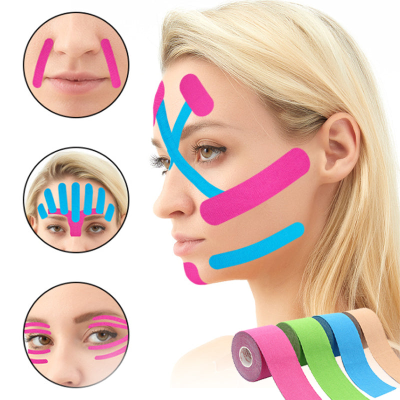 2,5 CM * 5 M Kinesiologie Tape Für Gesicht V Linie Hals Augen Lifting Falten Entferner Aufkleber Band Gesichtspflege Werkzeug Bandagem Elastica