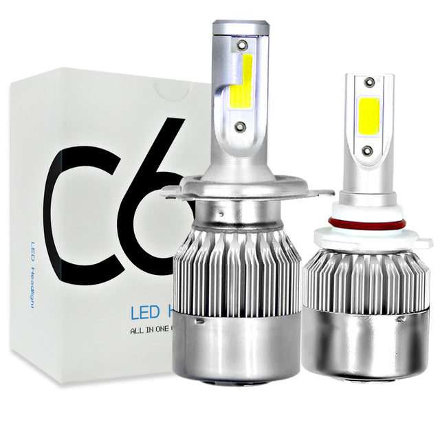 COOLFOX S2 C6 LED H4 H7 LED Headlight H1 H3 H11 H13 9004 9005 9006 9007 880 H27 Car Light Bulbs Auto Lamp 12V 6000k