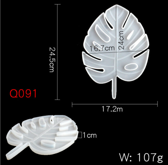 Palm Maple Leaf Silikonformen für DIY UV-Epoxy-Untersetzer, Harzform, Schmuckherstellungswerkzeuge