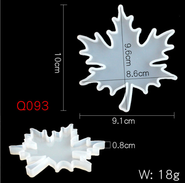 Moldes de silicona de hoja de arce de palma para posavasos de epoxi UV DIY, molde de resina, herramientas de fabricación de joyas