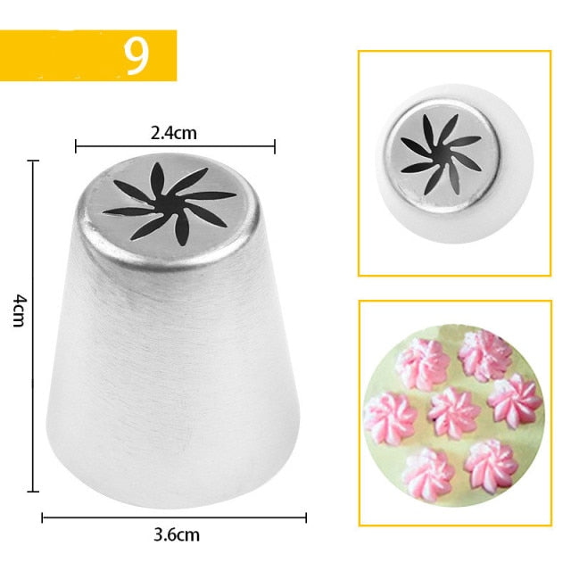 Large Baking Russian Nozzles Cookie Baking Pastry Tools Rose Head and Mouth Decorating Cake Tools Bakery Accessories Pastry Tips