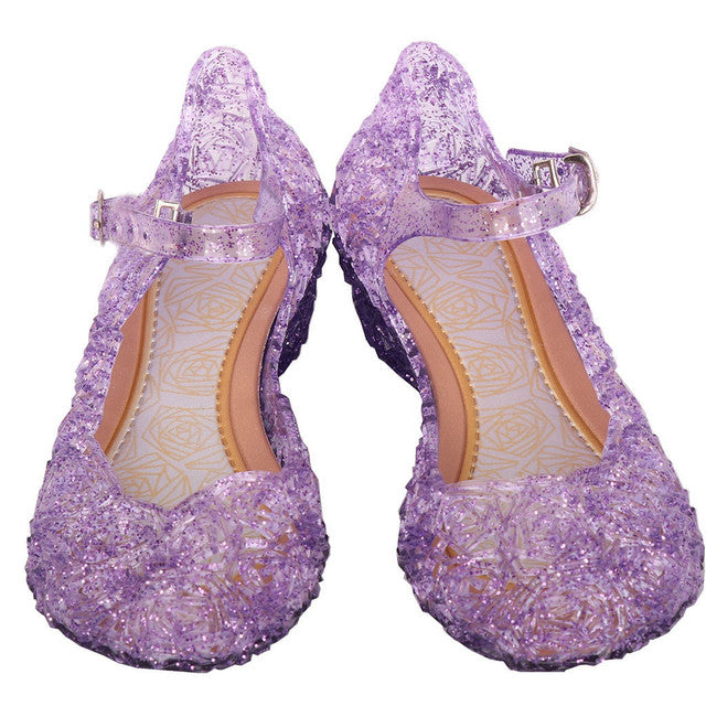 Zapatos de princesa individuales para fiesta de Cosplay de cuña para niñas pequeñas, sandalias para niños, zapatos de tacón alto para niñas, accesorio de actuación