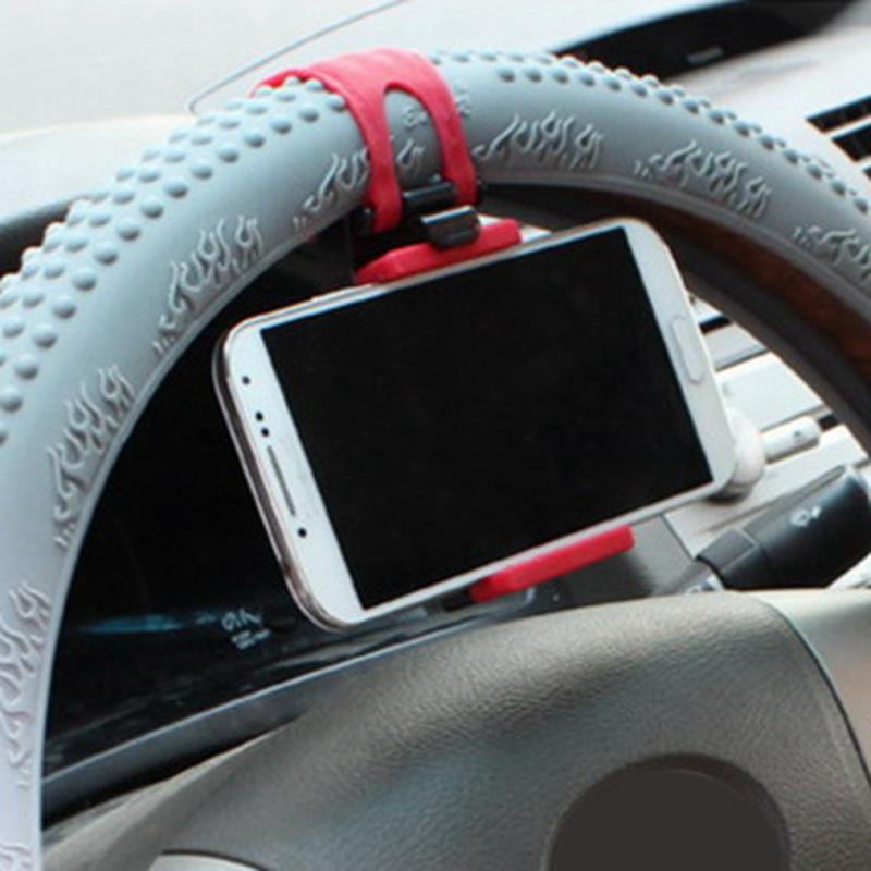 Soporte de teléfono móvil para volante de coche, soporte de teléfono con hebilla de montaje Universal para volante, navegación, accesorios para automóviles