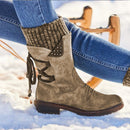 Women Winter Mid-Calf Boots Flock Winter Shoes Ladies Fashion Snow Boots Shoes Thigh High Suede Warm Botas Zapatos De Mujer