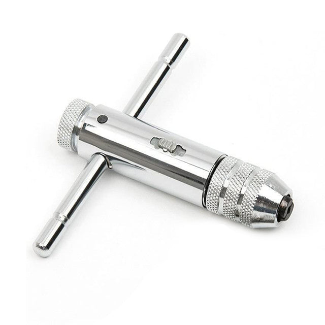 Drill Tap Adjustable T-Handle Ratchet Tap Holder Wrench Metal Drills Tools For Cutting Outer Internal Thread Set Plug Tap