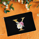 Bridesmaid Makeup Bags Floral Alphabet Print Cosmetic Case Bridal Party Make Up Pouch Necessaries Lady Tote Purse Wedding Gifts