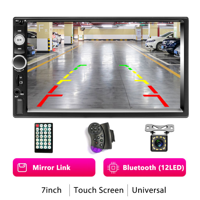 Podofo 2 din Autoradio 7" HD Autoradio Multimedia Player 2DIN Touchscreen Auto Audio Autoradio MP5 Bluetooth USB TF FM Kamera