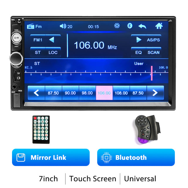 Podofo 2 din Car Radio 7&quot; HD Autoradio Multimedia Player 2DIN Touch Screen Auto audio Car Stereo MP5 Bluetooth USB TF FM Camera