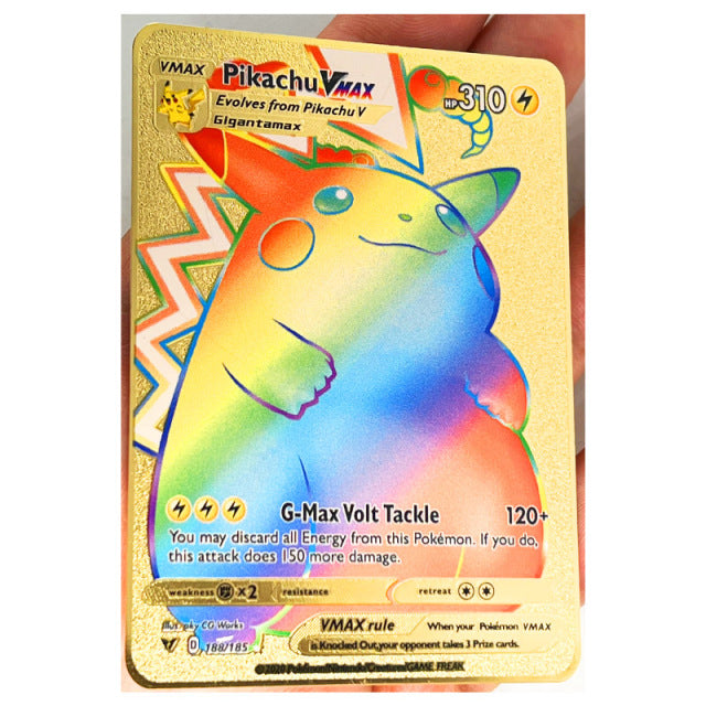 Pokemon 27 Styles New Mewtu GX MEGA Gold Metal Card Super Game Collection Anime Cards Spielzeug für Kinder Weihnachtsgeschenk