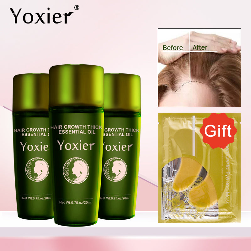 Yoxier, 3 uds., aceite esencial para el crecimiento del cabello, extracto eficaz, tratamiento antinutritivo para las raíces del cabello, prevención de la pérdida de cabello, productos para el cuidado del cabello