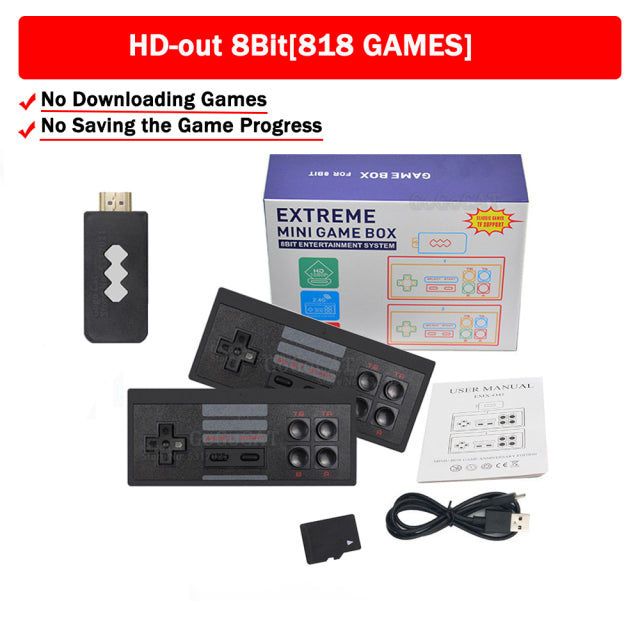 Videospielkonsolen 4K HD 2.4G Wireless 10000 Spiele 64GB Retro Mini Classic Gaming Gamepads TV Family Controller für PS1/GBA/MD