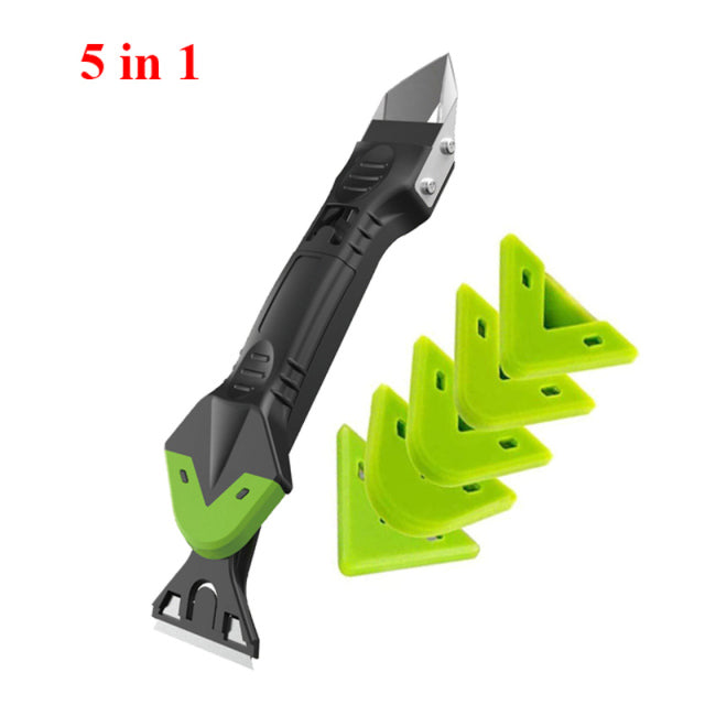 Creative 5In1 Silicone Remover Caulk Finisher Sealant Smooth Scraper Grout Kit Tools Plastic Angled Hand Tools Set Accessories