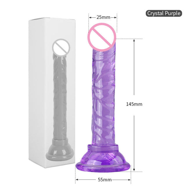 Realistic Dildo Anal Masturbator Sex Toys for Couples Crystal Jelly Dildo Suction Cup Penis Thrusting Dildo Phalos for Women Hot