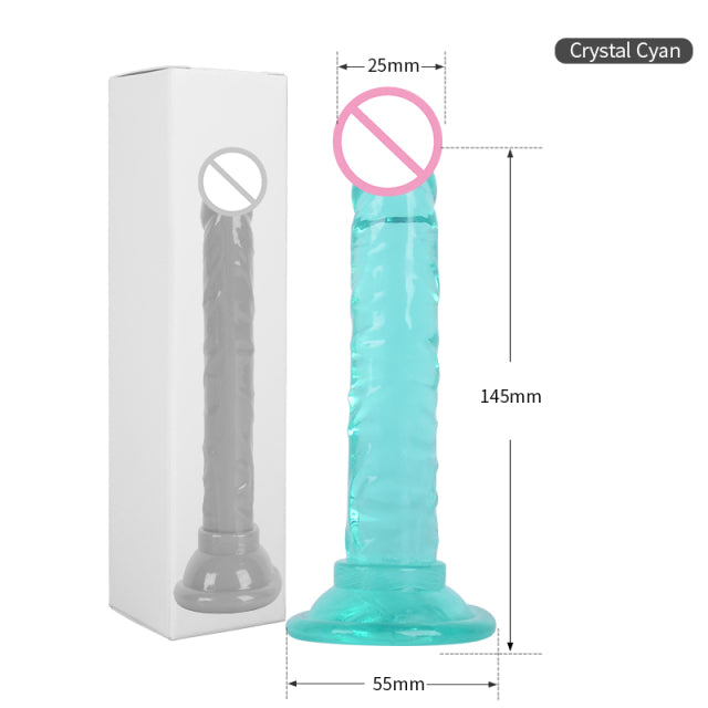 Realistic Dildo Anal Masturbator Sex Toys for Couples Crystal Jelly Dildo Suction Cup Penis Thrusting Dildo Phalos for Women Hot