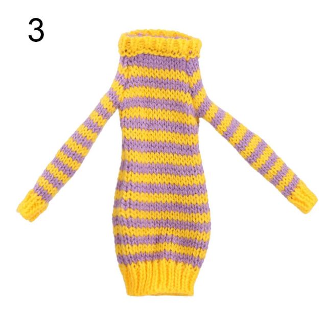 Vestido de suéter Multicolor de punto de alta calidad, opciones de ropa de muñeca, accesorios para muñeca de 11,5 pulgadas-12 pulgadas, juguete para niña