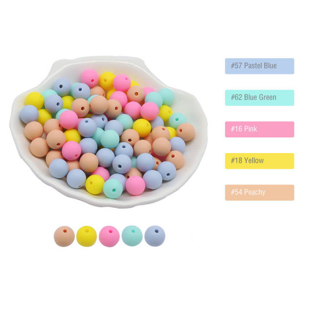 Cute-Idea 20Pcs Silicone Round Beads 9MM Baby Teething Chewable Beads DIY Baby Rodent Pacifier Chain Toys Accessories Baby Goods