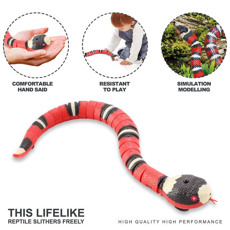 Elektrisches Induktionsschlangenspielzeug Katzenspielzeug Tiertrick Erschreckender Unfug Kinderspielzeug Lustiges Neuheitsgeschenk