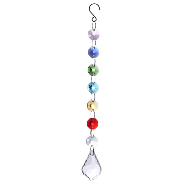 Chakra Crystal Chandelier Rainbow Prism Wind Chimes Pendant Rainbow Maker Hanging Chakra Cascade