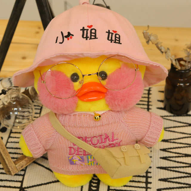 30 cm Kawaii Plüschtier Ente Lalafanfan Ente Kuscheltier Weiche Puppe Kaffee Gelbe Enten Kreatives Geburtstagsgeschenk für Mädchen Kinder