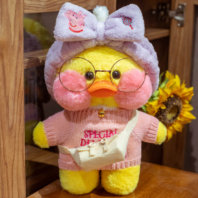 30 cm Kawaii Plüschtier Ente Lalafanfan Ente Kuscheltier Weiche Puppe Kaffee Gelbe Enten Kreatives Geburtstagsgeschenk für Mädchen Kinder