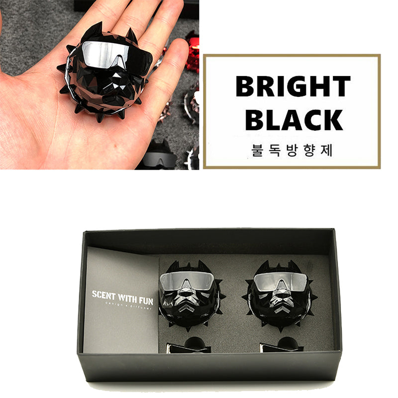 2Pcs Bulldog Car Perfume  Fragrance Diffuser air fresheners with Magnet Clip Auto Vents Scent Parfume Gift Box Car Decor