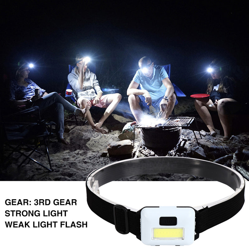 Mini COB LED faro 3 modos impermeable faro cabeza linterna linterna para acampar al aire libre pesca nocturna
