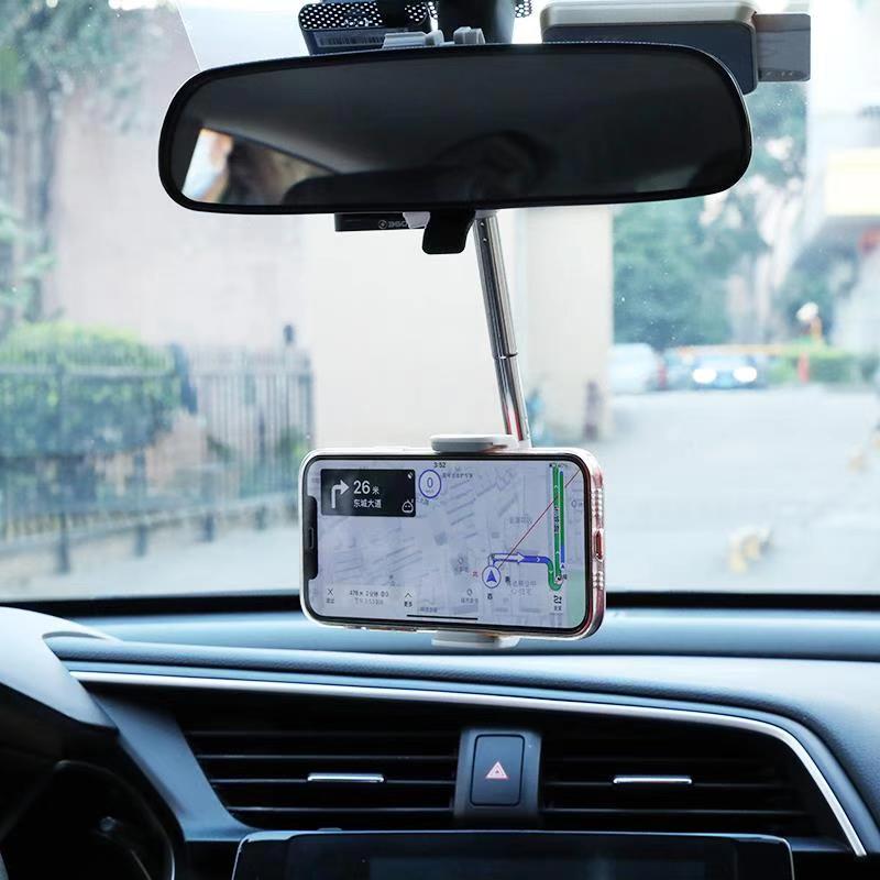 2022 New Car Rearview Mirror Mount Phone Holder For iPhone 12 GPS Seat Smartphone Car Phone Holder Stand Adjustable Support