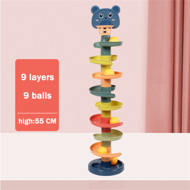 Babyspielzeug Rolling Ball Pile Tower Frühes pädagogisches Spielzeug für Babys Rotating Track Educational Baby Gift Stacking Toy ForChildren