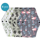 Reusable Menstrual Pads 6 pcs Women Washable Sanitary Napkin Pad Cotton Bamboo Charcoal Health Washable Menstrual Pad