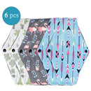 Reusable Menstrual Pads 6 pcs Women Washable Sanitary Napkin Pad Cotton Bamboo Charcoal Health Washable Menstrual Pad