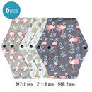 Reusable Menstrual Pads 6 pcs Women Washable Sanitary Napkin Pad Cotton Bamboo Charcoal Health Washable Menstrual Pad