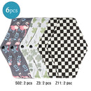 Reusable Menstrual Pads 6 pcs Women Washable Sanitary Napkin Pad Cotton Bamboo Charcoal Health Washable Menstrual Pad